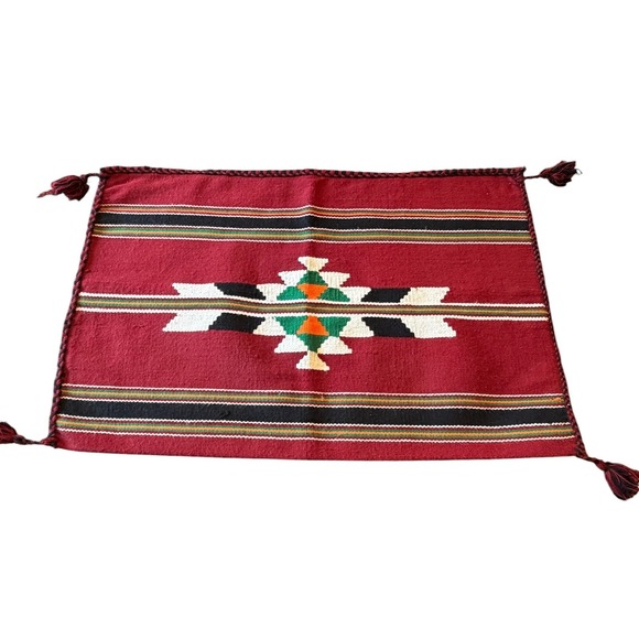 Other - Southwestern Kilim Lumbar Pillow Cover Geometric Tribal Tassel 16x24 Tassels